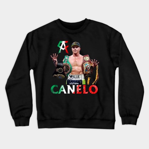 boxing king Canelo Alvarez the winner Crewneck Sweatshirt by Brown777